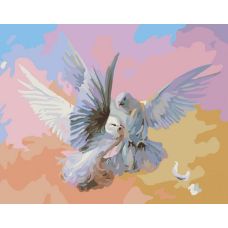 Живопись по номерам Полёт белых голубей, 40x50, Белоснежка