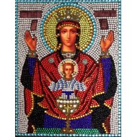 Алмазная вышивка термостразами Богородица Неупиваемая чаша, Преобрана