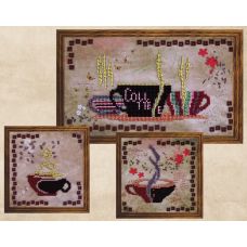 Вышивка бисером на шелке Триптих кофейный аромат, 1-15x27; и 2-15x15, FeDi