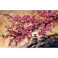 Вышивка бисером на шелке Сакура, 28x42, FeDi