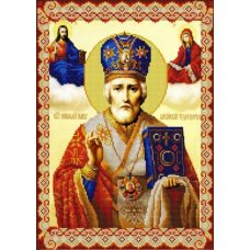Ткань для вышивания бисером Святой Николай Мирликийский, 29х39, Конек
