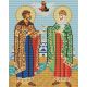 Ткань для вышивания бисером Святые Петр и Феврония, 20х25, Конек
