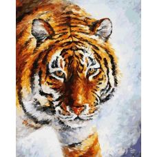 Живопись по номерам Тигр на снегу, Л.Афремов, 40x50, Белоснежка
