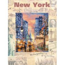 Набор для вышивания Города мира. Нью-Йорк, частичная вышивка, 30x40, Риолис, Сотвори сама