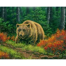 Схема для вышивания бисером Бурый медведь, 32х40, Астрея