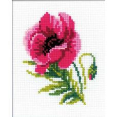 Набор для вышивания Розовый мак, 13x16, Риолис Веселая пчёлка