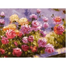 Живопись на холсте Букет роз, 30x40, Белоснежка