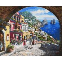 Живопись по номерам Лестница к морю, 40x50, Белоснежка