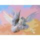 Живопись на холсте Полет белых голубей, 30x40, Белоснежка