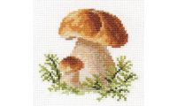 Вышивка Белые грибы, 10x10, Алиса