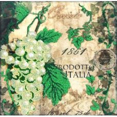 Вышивка бисером на габардине Зеленый виноград, 30x30, Астрея
