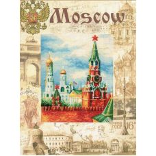 Набор для вышивания Города мира. Москва, частичная вышивка, 30x40, Риолис, Сотвори сама