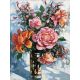 Живопись по номерам на картоне Натюрморт с розами, 30x40, Белоснежка