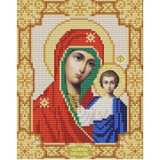 Ткань для вышивания бисером Казанская Богородица, 15х18, Конек