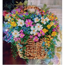 Вышивка бисером на шелке Полевые цветы, 19x21, FeDi
