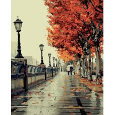 Живопись на холсте Осенний дождь , 40x50, Белоснежка
