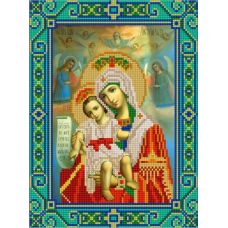 Ткань для вышивания бисером Богородица Милующая, 20х25, Конек