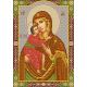 Ткань для вышивания бисером Богородица Феодоровская, 29х39, Конек