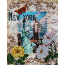 Вышивка бисером на габардине Вокруг света – Нью-Йорк, 40x32, Астрея