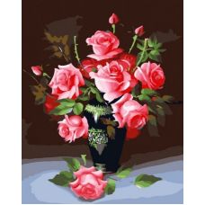 Картина по номерам Букет роз, 40x50, Белоснежка