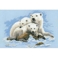 Набор для вышивания Белые медведи, 60x40, Риолис, Сотвори сама