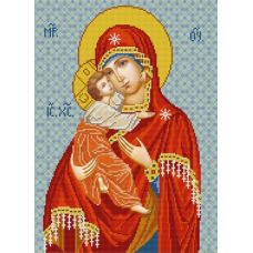 Ткань для вышивания бисером Богородица Владимирская, 29х39, Конек