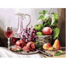 Живопись по номерам Натюрморт с фруктами, 30x40, Белоснежка