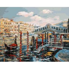Картина по номерам Венеция. Мост Риальто, 40x50, Белоснежка