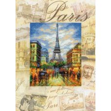 Набор для вышивания Города мира. Париж, частичная вышивка, 30x40, Риолис, Сотвори сама