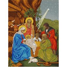 Ткань для вышивания бисером Рождество христово, 29х39, Конек