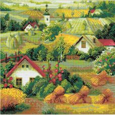 Алмазная мозаика Сербский пейзаж, 40x40, полная выкладка, Риолис