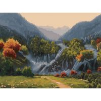 Живопись по номерам Голубые водопады, 30x40, Белоснежка