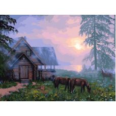 Живопись по номерам На рассвете, 30x40, Белоснежка