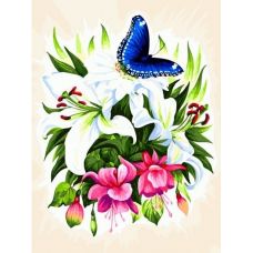 Живопись на холсте Бабочка в Ботаническом саду, 30x40, Белоснежка