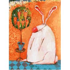 Живопись на холсте Счастливый кролик, 30x40, Белоснежка