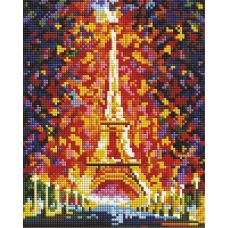 Алмазная мозаика Париж-огни Эйфелевой башни, 20x25, полная выкладка, Белоснежка
