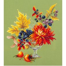 Набор для вышивания крестом Осенний букетик, 20x23, Чудесная игла