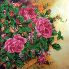 Вышивка бисером на шелке Вьющиеся розы, 33x33, FeDi