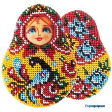 Набор для вышивания бисером Матрёшка Городецкая, 10x8, Кроше
