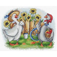 Набор для вышивания крестом Два веселых гуся, 19x24, Жар-Птица (МП-Студия)