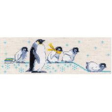 Набор для вышивания крестом Пингвинчики , 24x8, Риолис, Сотвори сама