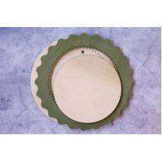 Декоративная рамка зеленая круг малая, 19x19 (13x13), Щепка (МП-Студия)