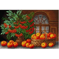 Алмазная мозаика Осенний натюрморт, 40x60, полная выкладка, Вышиваем бисером