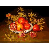 Живопись по номерам Натюрморт с гранатами, 30x40, Белоснежка