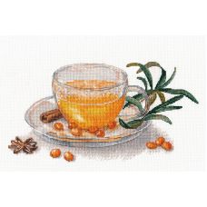 Набор для вышивания крестом Облепиховый чай, 24x13, Овен