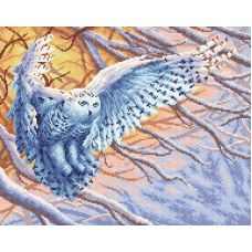 Алмазная мозаика Полярная сова, 48x38, полная выкладка, Brilliart (МП-Студия)