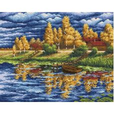 Алмазная мозаика Пасмурная осень, 48x38, полная выкладка, Brilliart (МП-Студия)