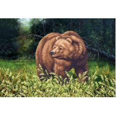 Ткань для вышивания бисером Медведь, 39x27, Магия канвы