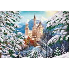 Ткань для вышивания бисером Зимний замок, 39x27, Магия канвы