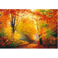 Ткань для вышивания бисером Разноцветная осень, 39x27, Магия канвы
